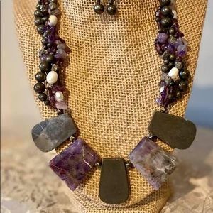 Handmade one-of-a-kind necklace and earrings